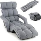 RELAX4LIFE Chaise de Sol Rembourré Réglable en 6 Positions avec Appui-tête & Accoudoirs,Fauteuil Relaxant au Sol 1 Place