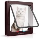 SAILNOVO 23.5 x 25 x 5.4cm Chatière pour Chat magnétique, Chatière Silencieux double verrouillable trappe Facile à Installer pour chat-brune