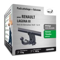 Attelage - Renault LAGUNA III - 10/07-12/15 - rotule démontable - AUTO-HAK - Faisceau universel 7 broches