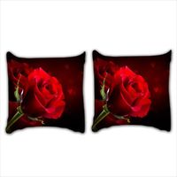 Lot de 2 Housses de Coussin carré Roses rouges romantiques 60x60cm (24 pouces environ) décoration de maison canapé lit