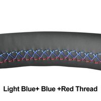 Couvre volant,Housse de volant en cuir artificiel PU noir,pour BMW X3 (M Sport) E83 2005 – 2010- Light blue Blue Red