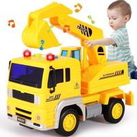 Jouet Pelleteuse - GYROOR - Véhicule de Chantier Tracteur Grue de Construction - Pour Enfant 3 à 8 Ans