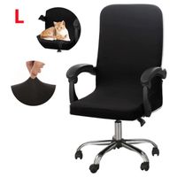 XJYDNCG Housse de chaise de bureau élastique,couvre-chaise pour ordinateur avec dossier(Noir, L)