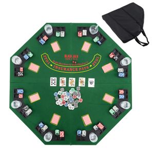 vidaXL Table de poker pliable 8 joueurs Vert 108x108x75 cm