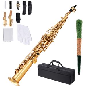 Walfront Bec De Saxophone Soprano Si Bémol Laiton Plaqué Or - Pour Professionnels Et Débutants