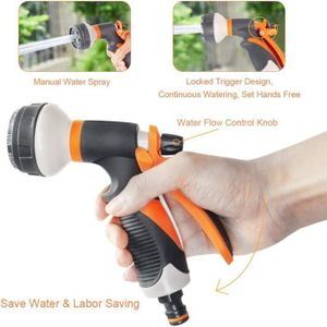 Pistolet D'Arrosage Jardin 8 Modes Avec Pulvérisateur Mousse Haute Pression - Longue Portée Jusqu'à 10m