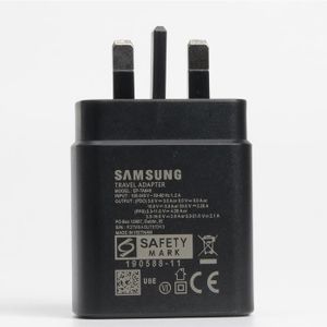 CHARGEUR TÉLÉPHONE Prise UK noire uniquement-Samsung-Chargeur rapide 