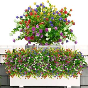 FLEUR ARTIFICIELLE 6Pcs Fleurs Artificielles Extérieures Fleur Artificiel en Plastique Résistantes aux UV Faux Fausse Fleurs Exterieur Verdure [53]
