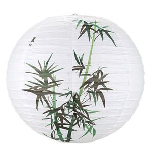 Bambou HLPIGF 40Cm Abat-Jour Lanterne en Papier de Style Oriental DéCoration LéGèRe Motif Chinois