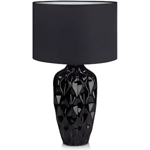 LAMPE A POSER Lampe à  poser grand format noire en céramique et tissu hauteur 49cm ANGELA noir noir
