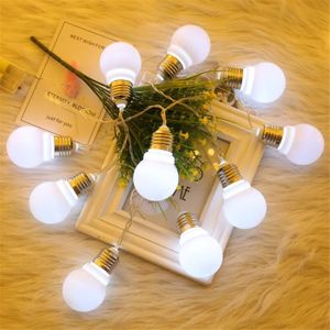 GUIRLANDE D'EXTÉRIEUR 1.5m 10led BLANCHE Guirlande lumineuse LED imperméable pour l'extérieur, 1.5-3-6M, grandes ampoules, décorati