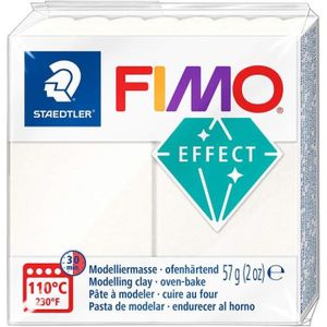 PATE POLYMÈRE Fimo® Effect - Pain Pâte À Modeler - 57 Grammes - Effet Métallique Blanc Nacré - 8020-08[u1947]