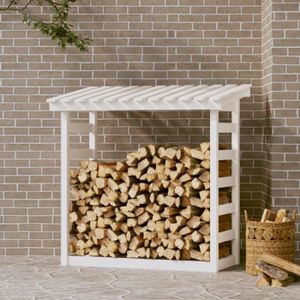 ABRI JARDIN - CHALET ABRI DE JARDIN - CHALET - Support pour bois de chauffage Blanc 108x64,5x110cm Bois de pin - YW Tech DIO7380738283610