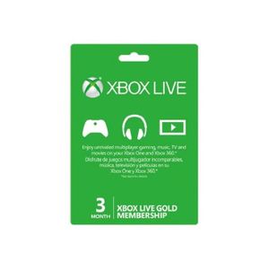CARTE PRÉPAYÉE Microsoft Xbox Live Gold Membership