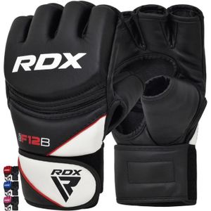 GANTS SPORT DE COMBAT Gants MMA RDX, gants de combat en cage, gants de Muay Thai pour le sparring, boxe combat gant pour le grappling, noir