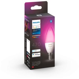 AMPOULE INTELLIGENTE PHILIPS Hue White & Color Ambiance - Ampoule LED connectée flamme E14 - 5,5W - Compatible Bluetooth