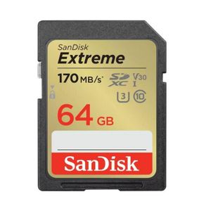CARTE MÉMOIRE Carte Mémoire SDXC SANDISK Extreme 64GB SDXC 170MB