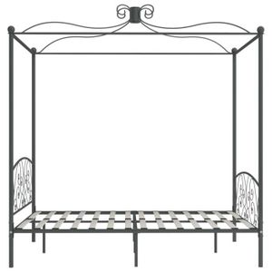 STRUCTURE DE LIT Cadre de lit à baldaquin ZERONE Gris Métal 160 x 200 cm