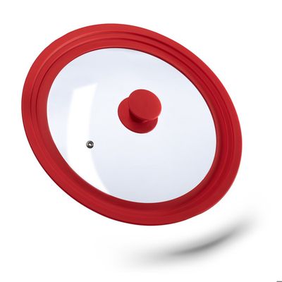 Couvercle En Verre Avec Poignée Silicone – 30 Cm Beige – Universel, Résistant Chaleur, Anneau Ventilation Pour Poêles, Casseroles Et Sauteuses