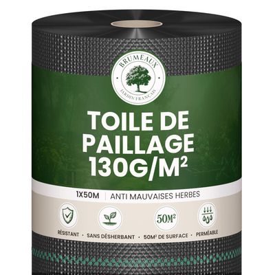 Kit Toile De Paillage 130g/m² Verte 1,25m X 5m + Agrafes - Anti Mauvaises Herbes