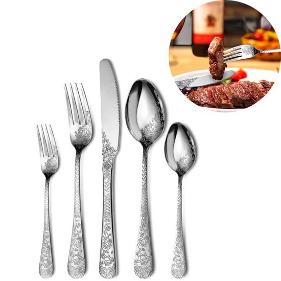 Lot De 16 Couverts Inox Design - Fourchettes Et Cuillères