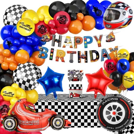 Serviettes Papier Anniversaire Voiture De Course - Lot De 20, Motif Rallye, 33x33 Cm Déplié