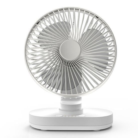 Ventilateur Bureau 4000 MAh Rechargeable Silencieux Oscillant 120° - Blanc
