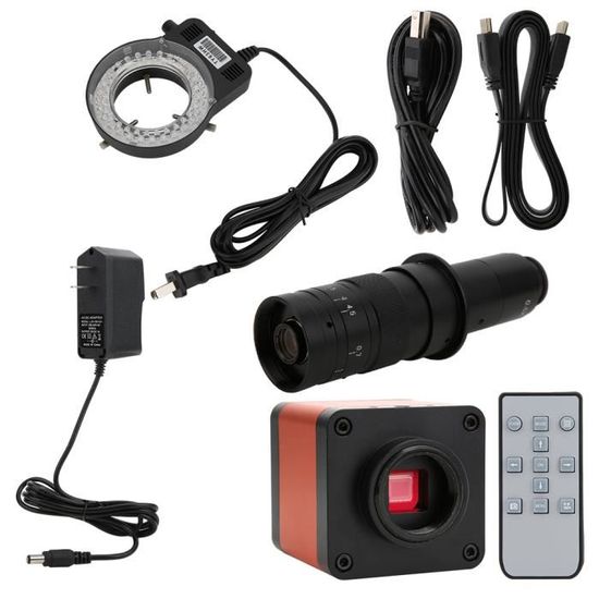 Caméra de microscope vidéo numérique électronique industrielle USB 48MP HDMI sans batterie Prise US 100-240V-REN