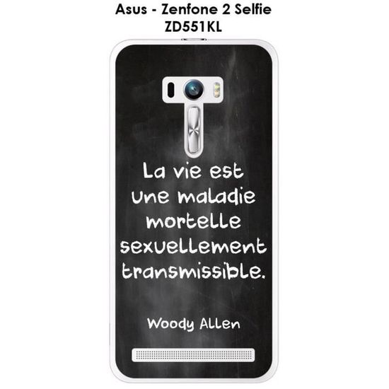 Coque Asus Zenfone 2 Selfie Zd551kl Citation La Vie Est Une Maladie Ecrite A La Craie Cdiscount Telephonie