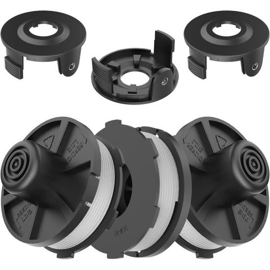 Rechange GL250 GL360 Lot 3 Bobines Fil Débroussailleuse Black & Decker A6226 GL250 GL310 GL360 - Avec Capots Anti-Choc Fil Tondeuse A6226