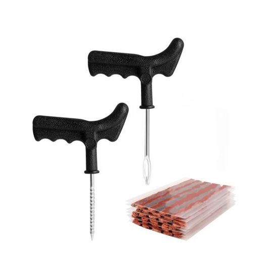 Kit De Réparation Pneu 50 Pièces - Mèches Caoutchouc Pour Crevaison Urgence - Voiture, Moto, Vélo - Sans Colle