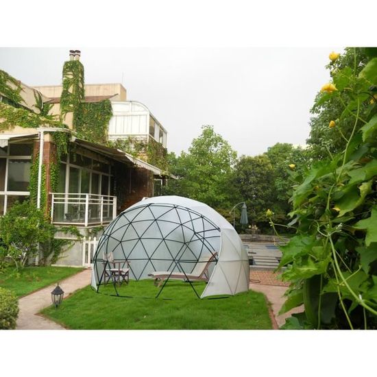 JARDTEC Polyvalent Serre de jardin Cottage de jardin pour les espaces de vie de dôme géodésique extérieur de quatre saisons avec cou