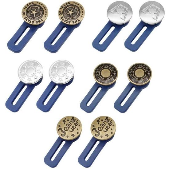 16 Pièces Rallonges Bouton Pantalon - Extension Pour Jean, Jupe, Début Grossesse - 10