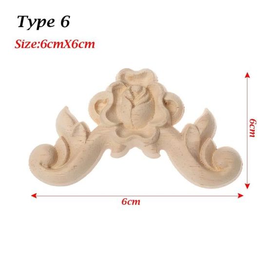Applique/Décalcomanie Bois Sculpté 13 Cm - Coins Muraux Pour Portes Et Meubles