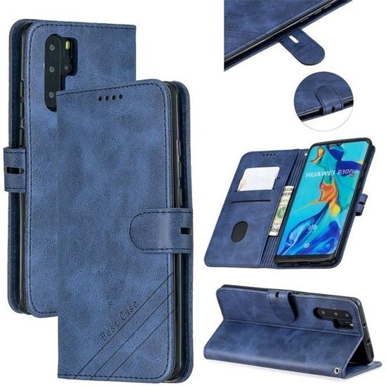 Housse étui Folio Pour Huawei P30 Pro - Double Fenêtre, Support Intégré, Couleur Noire En Silicone