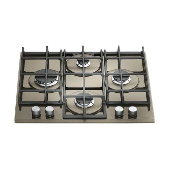 Hotpoint TQG 641 HA(DS), Intégré, Cuisinière à gaz, Verre, Sable, Fonte
