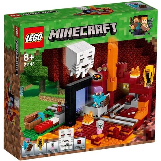 LEGO® 21143 Minecraft TM : Le portail du Nether - LEGO - 21143 - Plus de 470 pièces - A partir de 8 ans - Mixte