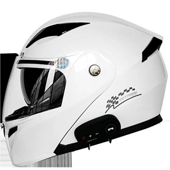 Casque Moto Modulaire Bluetooth - Certifié DOT/ECE - Double Visière Anti-Buée - Taille 55-62 Cm - Inclus Gants Et Masque