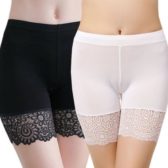 Lot de 2 Boxer Femme en dentelle Sous vetement sans couture Short de securite en coton couleurs multiples Couleurs multiples Cdiscount Pret a Porter