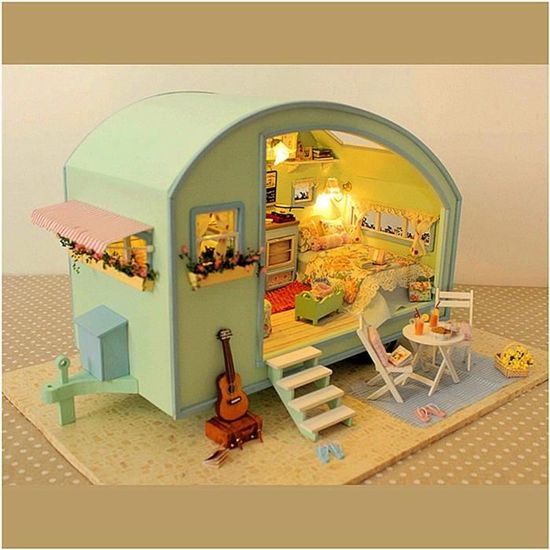 BRICOLAGE à la main En Bois Dollhouse Jouets Miniature Modèle Kit Avec Meubles Assemblage maison de Poupée LED + Musique + Commande 