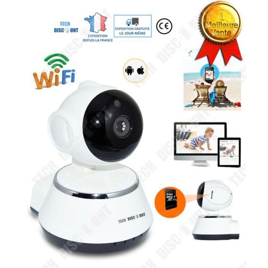 TD® Caméra de surveillance ip sans fil wifi espion extérieur intérieur sécurité visibilité nocturne détection de mouvement