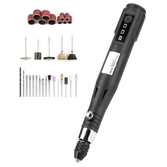 Mini Perceuse électrique USB Faderr - Pour Résine, Bijoux, Bois - Mandrin 0.7-1.2 Mm, 8000 Tr/min - Kit Avec 13 Forets Et étau