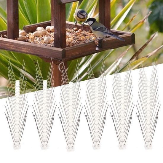 VIXE Pointes Anti-Pigeons 3 m – Répulsif Oiseaux Inox – Lot de 6 Bandes de 50 cm