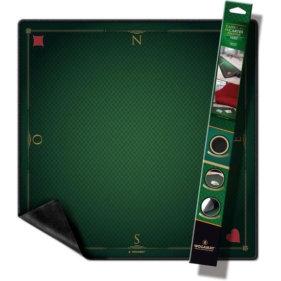 WOGAMAT Officiel - Tapis Multijeux Bleu 60 x 60 cm, pour Jeux de Cartes, Jeux de Dés, Jeux de