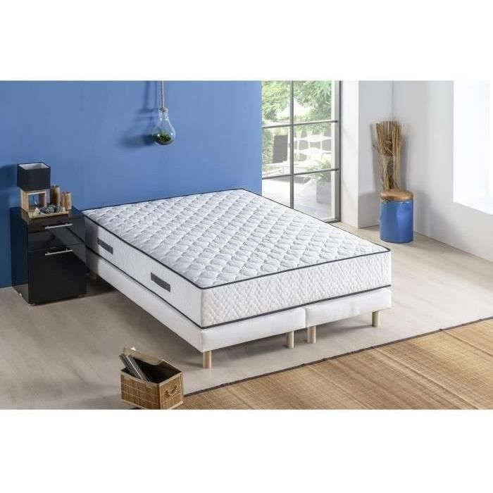 Ensemble matelas + sommiers 2 x 90 x 200cm - Ressorts ensachés - 24 cm - 7 zones de confort - Équili