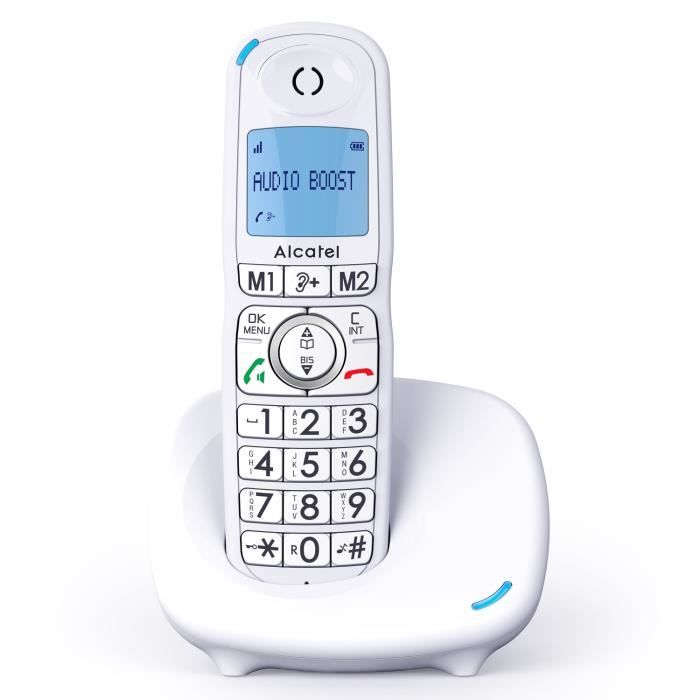 ALCATEL XL 595 B solo blanc Grand écran confort