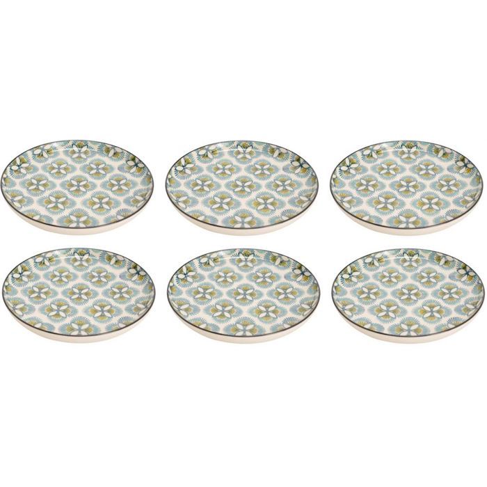 Assiette plate à motifs Imany (Lot de 6) bleu clair Bleu Clair