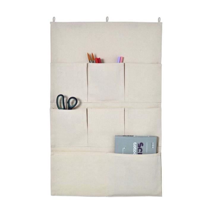 Rangement mural en tissu Crème