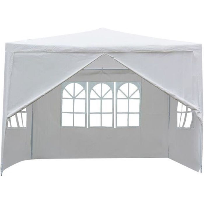 Tonnelle Pliante de jardin, Tente de réception 3x3x3m , Pavillon, Chapiteau pour Jardin fête HB035 -YNF