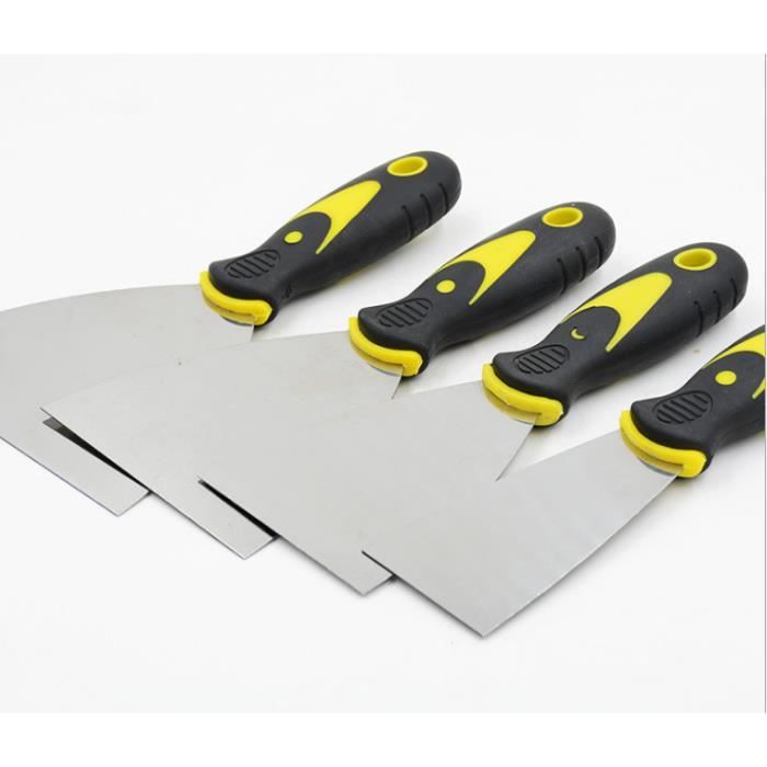 DEMEUBLE® couteau à enduire,spatule bricolage,Jeu de Spatules en Acier Inoxydable Couteau à Enduire 50, 75, 100, 125mm 4 Pièces